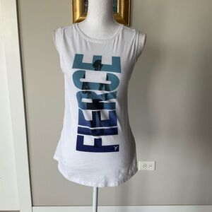 Old Navy Active White Tank with Blue Accents